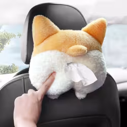 Tissue Box Cover Soft Adorable Corgi Butt Shaped Creative Storage Bag Hanging Pouch Tissue Box Wrapper For Car Home Tissue Box Cover Soft Adorable Corgi Butt Shaped Creative Storage Bag Hanging Pouch Tissue Box Wrapper For Car Home