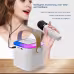 Microphone Karaoke Machine Bluetooth-compatible Speaker With 2 Wireless Mic RGB Light Home Family Singing Speaker Microphone Karaoke Machine Bluetooth-compatible Speaker With 2 Wireless Mic RGB Light Home Family Singing Speaker