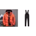 Men's Short Winter Thick White Duck Down Hooded Jacket Multi-pocket Outdoor Set