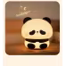 Panda LED Night Light Cute Silicone Night Light USB Rechargeable Touch Night Lamp Bedroom Timing Lamp Decoration Children's Gift Home Decor