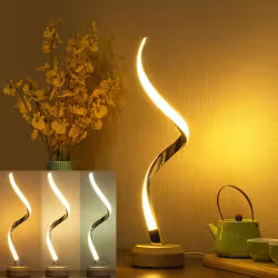 LED Spiral Table Lamp Modern Curved Desk Bedside Lamp Dimmable Warm White Night Light For Living Room And Bedroom LED Spiral Table Lamp Modern Curved Desk Bedside Lamp Dimmable Warm White Night Light For Living Room And Bedroom