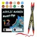 Acrylic Marker Pen Double-headed Stackable Water-based Paint Brush Acrylic Marker Pen Double-headed Stackable Water-based Paint Brush