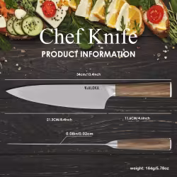 Chef Knife - 8-Inch Professional Japanese Kitchen Knife, Ultra Sharp Gyuto Knife Full Tang Ergonomic Natural Wood Handle, Cooking Knife With Gift Box Chef Knife - 8-Inch Professional Japanese Kitchen Knife, Ultra Sharp Gyuto Knife Full Tang Ergonomic Natural Wood Handle, Cooking Knife With Gift Box