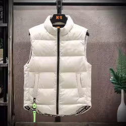 Men's Winter Down Vest Fashion All-match Stand-collar Sleeveless Jacket Solid Thickened Tank Outerwear Clothing Men's Winter Down Vest Fashion All-match Stand-collar Sleeveless Jacket Solid Thickened Tank Outerwear Clothing