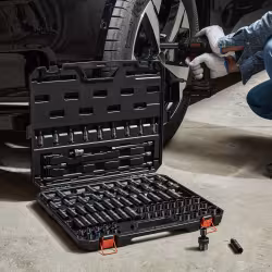 VEVOR Drive Impact Socket Set 6 Point Cr-Mo Alloy Steel For Auto Repair, Includes Extension Bars Universal Joint Adapter Lock Storage Case