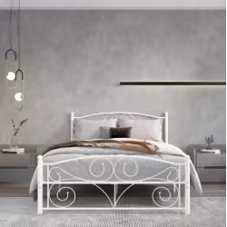 Queen Size Unique Flower Sturdy System Metal Bed Frame With Headboard And Footboard Queen Size Unique Flower Sturdy System Metal Bed Frame With Headboard And Footboard