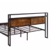 Queen Size Metal Platform Bed Frame With Wooden Headboard And Footboard With USB LINER Queen Size Metal Platform Bed Frame With Wooden Headboard And Footboard With USB LINER