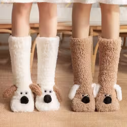 Cute Cartoon Dog Floor Socks Winter Warm Non-slip Plush Socks For Women Cute Cartoon Dog Floor Socks Winter Warm Non-slip Plush Socks For Women