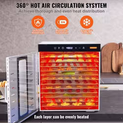 VEVOR Food Dehydrator Machine, 10 Stainless Steel Trays, 1000W Electric Food Dryer With Digital Adjustable Timer & Temperature For Jerky, Herb, Meat, Beef, Fruit, Dog Treats And Vegetables VEVOR Food Dehydrator Machine, 10 Stainless Steel Trays, 1000W Electric Food Dryer With Digital Adjustable Timer & Temperature For Jerky, Herb, Meat, Beef, Fruit, Dog Treats And Vegetables