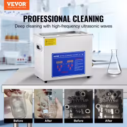 VEVOR Commercial Ultrasonic Cleaner 6L Professional Ultrasonic Cleaner 40kHz With Digital Timer&Heater 110V Excellent Cleaning Machine For Watch Instruments Industrial Parts Excellent Cleaner Solution VEVOR Commercial Ultrasonic Cleaner 6L Professional Ultrasonic Cleaner 40kHz With Digital Timer&Heater 110V Excellent Cleaning Machine For Watch Instruments Industrial Parts Excellent Cleaner Solution