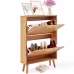 VEVOR Shoe Cabinet With 2 Flip Drawers, Shoe Storage Cabinet For Entryway, Free Standing Shoe Storage Organizer With Rattan Doors For Heels, Boots, Slippers In Hallway, Living Room VEVOR Shoe Cabinet With 2 Flip Drawers, Shoe Storage Cabinet For Entryway, Free Standing Shoe Storage Organizer With Rattan Doors For Heels, Boots, Slippers In Hallway, Living Room