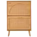 VEVOR Shoe Cabinet With 2 Flip Drawers, Shoe Storage Cabinet For Entryway, Free Standing Shoe Storage Organizer With Rattan Doors For Heels, Boots, Slippers In Hallway, Living Room