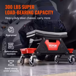 VEVOR Mechanics Stool, 300 LBS Capacity Rolling Mechanic Seat With Wheels, With Three Slide Out Tool Trays And Drawer, Heavy Duty Roller Creeper Seat For Home Garage DIY Automotive VEVOR Mechanics Stool, 300 LBS Capacity Rolling Mechanic Seat With Wheels, With Three Slide Out Tool Trays And Drawer, Heavy Duty Roller Creeper Seat For Home Garage DIY Automotive