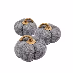 Set Of 3, 8.3x8.3x5.5 Gray Pumpkin, Pumpkin Ornament Decor For Holiday Harvest Festival Fall Festival Thanksgiving Set Of 3, 8.3x8.3x5.5 Gray Pumpkin, Pumpkin Ornament Decor For Holiday Harvest Festival Fall Festival Thanksgiving