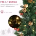 HOMCOM Prelit Holiday Christmas 4-Piece Set, Garland Wreath And Set Of 2 Entrance Trees With Warm White LED Lights, Red Berries, Pine Cones, Green HOMCOM Prelit Holiday Christmas 4-Piece Set, Garland Wreath And Set Of 2 Entrance Trees With Warm White LED Lights, Red Berries, Pine Cones, Green