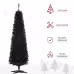 6 Ft Artificial Pencil Christmas Tree, Slim Xmas Tree With 390 Realistic Branch Tips And Plastic Stand, Black