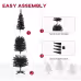 6 Ft Artificial Pencil Christmas Tree, Slim Xmas Tree With 390 Realistic Branch Tips And Plastic Stand, Black 6 Ft Artificial Pencil Christmas Tree, Slim Xmas Tree With 390 Realistic Branch Tips And Plastic Stand, Black