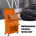 High Capacity Rolling Tool Chest With Wheels And Drawers, 8-Drawer Tool Storage Cabinet--ORANGE