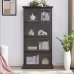Glass Display Cabinet 4 Tier Glass Display Cabinet Storage Curio Cabinet With Flip Up Glass Doors, Collectors Showcase Toy Organizers Rack, Bookcase For Living Room BRO