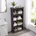 Glass Display Cabinet 4 Tier Glass Display Cabinet Storage Curio Cabinet With Flip Up Glass Doors, Collectors Showcase Toy Organizers Rack, Bookcase For Living Room BRO