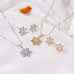 3pcs Snowflake Necklace Set With Rhinestones Earrings And Clavicle Chain Pendant Necklace Valentine's Day Gift