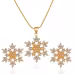 3pcs Snowflake Necklace Set With Rhinestones Earrings And Clavicle Chain Pendant Necklace Valentine's Day Gift