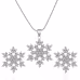 3pcs Snowflake Necklace Set With Rhinestones Earrings And Clavicle Chain Pendant Necklace Valentine's Day Gift
