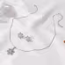 3pcs Snowflake Necklace Set With Rhinestones Earrings And Clavicle Chain Pendant Necklace Valentine's Day Gift