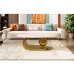 Modern Oval Coffee Table For Living Room, Marble Pattern Sintered Stone Coffee Tabletop With Gold Stainless Steel Base In 47.2 Modern Oval Coffee Table For Living Room, Marble Pattern Sintered Stone Coffee Tabletop With Gold Stainless Steel Base In 47.2