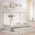 House Bed With Trundle, Can Be Decorated,White House Bed With Trundle, Can Be Decorated,White
