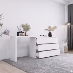 Extended Desktop 6 Drawers Chest Of Drawer Without Handle White Color Vanity Extended Desktop 6 Drawers Chest Of Drawer Without Handle White Color Vanity