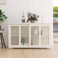 Kitchen Storage Cabinet With Glass Door - White Kitchen Storage Cabinet With Glass Door - White