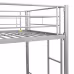 METAL BUNK BED WITH TRUNDLE SILVER METAL BUNK BED WITH TRUNDLE SILVER