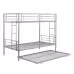 METAL BUNK BED WITH TRUNDLE SILVER METAL BUNK BED WITH TRUNDLE SILVER