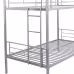 METAL BUNK BED WITH TRUNDLE SILVER METAL BUNK BED WITH TRUNDLE SILVER