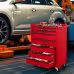 7-Drawer Rolling Tool Chest Cabinet, Large Capacity Metal Tool Box With Wheels And Cylinder Locking, Roll Around Storage Organizer Tool Cart For Garage, Warehouse, Work Shop - Red
