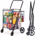 VEVOR Folding Shopping Cart, Jumbo Grocery Cart With Double Baskets, 360Swivel Wheels, Heavy Duty Utility Cart, 110 LBS Large Capacity Utility Cart For Laundry, Shopping, Grocery, Luggage VEVOR Folding Shopping Cart, Jumbo Grocery Cart With Double Baskets, 360Swivel Wheels, Heavy Duty Utility Cart, 110 LBS Large Capacity Utility Cart For Laundry, Shopping, Grocery, Luggage