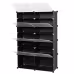 2 Rows, 7 Layers, 14 Compartments, Semi Transparent Doors, Black Patterned Cabinet Body 2 Rows, 7 Layers, 14 Compartments, Semi Transparent Doors, Black Patterned Cabinet Body