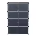 2 Rows, 7 Layers, 14 Compartments, Semi Transparent Doors, Black Patterned Cabinet Body
