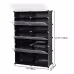 2 Rows, 7 Layers, 14 Compartments, Semi Transparent Doors, Black Patterned Cabinet Body 2 Rows, 7 Layers, 14 Compartments, Semi Transparent Doors, Black Patterned Cabinet Body