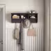 Espresso Entryway Wall Mounted Coat Rack With 4 Dual Hooks Living Room Wooden Storage Shelf Espresso Entryway Wall Mounted Coat Rack With 4 Dual Hooks Living Room Wooden Storage Shelf
