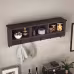 Espresso Entryway Wall Mounted Coat Rack With 4 Dual Hooks Living Room Wooden Storage Shelf Espresso Entryway Wall Mounted Coat Rack With 4 Dual Hooks Living Room Wooden Storage Shelf