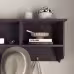 Espresso Entryway Wall Mounted Coat Rack With 4 Dual Hooks Living Room Wooden Storage Shelf