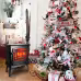 US SF507-17 120V 1400W 17in Fireplace, Black, Iron Sheet, Freestanding-Fake Firewood-Heating Wire