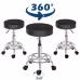 Semi-PU Leather SGS Certified Air Bar Shaped Cotton 8cm Thickness Nylon Wheel 150kg Black Technician Stool Round Cushion