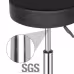 Semi-PU Leather SGS Certified Air Bar Shaped Cotton 8cm Thickness Nylon Wheel 150kg Black Technician Stool Round Cushion