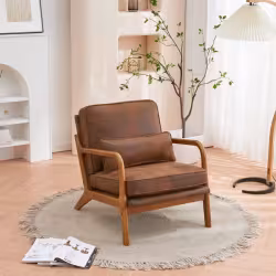 Armrests, Single Lounge Chair, Oak, Upholstered, Foil Stamping Cloth, Orange, Interior Lounge Chair, N101 Armrests, Single Lounge Chair, Oak, Upholstered, Foil Stamping Cloth, Orange, Interior Lounge Chair, N101