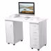 White 120X54X81cm One Door Four Drawers Computer Desk Nail Art Table 1PC