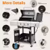 Propane Grill 3 Burner Barbecue Grill Stainless Steel Gas Grill With Side Burner And Cover For Outdoor BBQ, Camping Propane Grill 3 Burner Barbecue Grill Stainless Steel Gas Grill With Side Burner And Cover For Outdoor BBQ, Camping