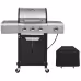 Propane Grill 3 Burner Barbecue Grill Stainless Steel Gas Grill With Side Burner And Cover For Outdoor BBQ, Camping Propane Grill 3 Burner Barbecue Grill Stainless Steel Gas Grill With Side Burner And Cover For Outdoor BBQ, Camping